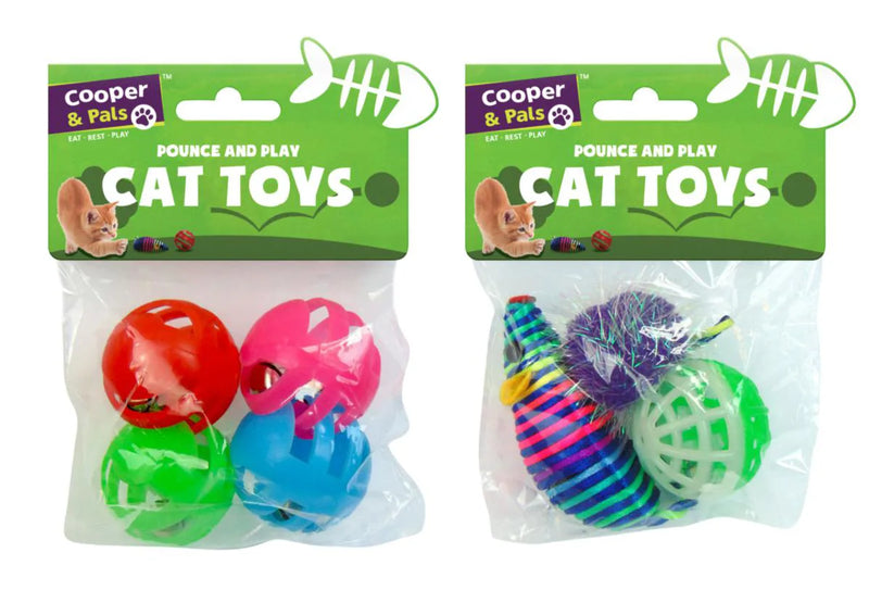 Pet Cat Toy Pack 3 4 Pieces Assorted Designs