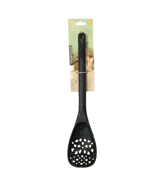 Plastic Cooking Drainer Spoon Speckled Black