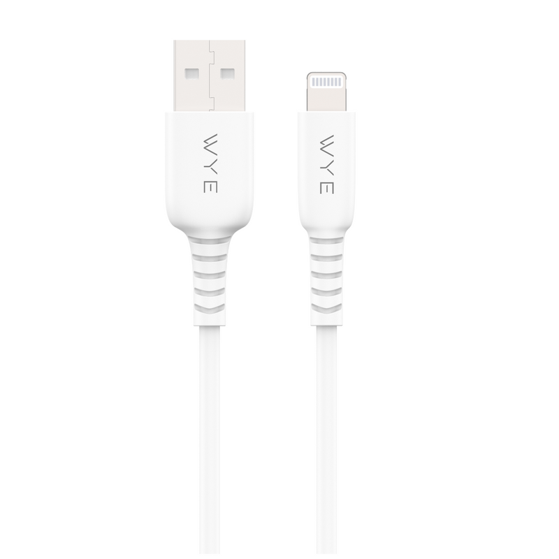WYE USB-A to 8-Pin Fast Charging & Data Cable 3m - White