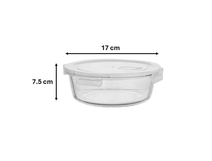 Round Glass Food Storage Container With Air Vent 880Ml