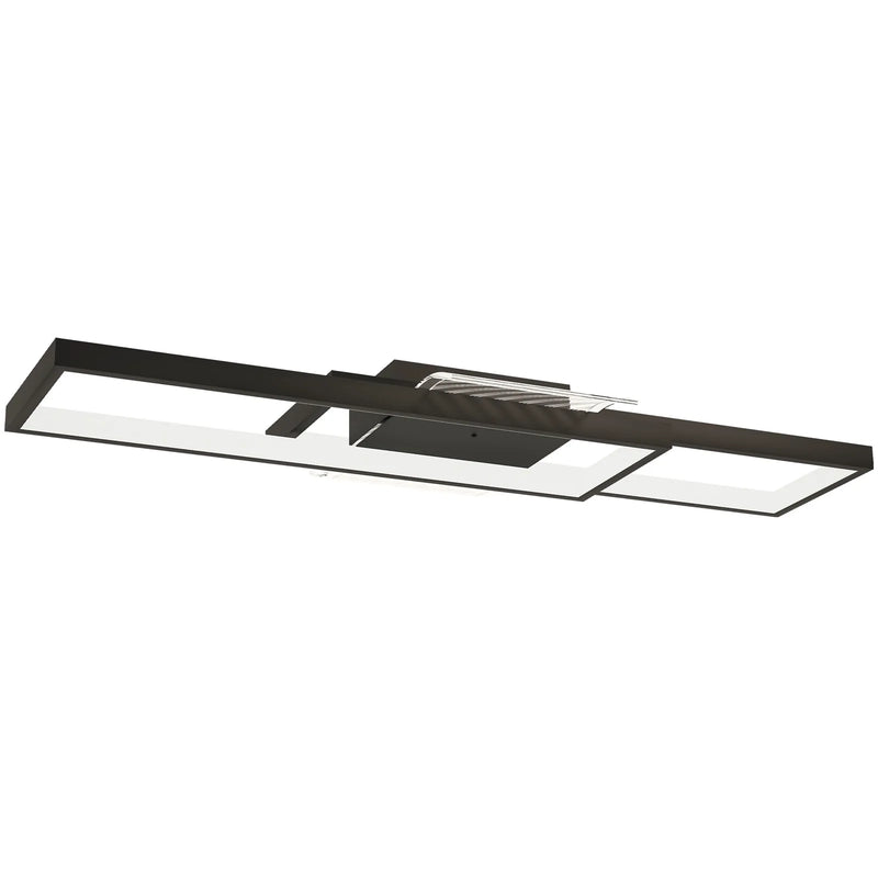 HOMCOM LED Ceiling Light, Modern Dimmable Ceiling Light with Wall Switch & Remote Control, Flush Mount Fixture Lamp with 3000-6000K Colour Temperatures for Living Room, Bedroom, Black