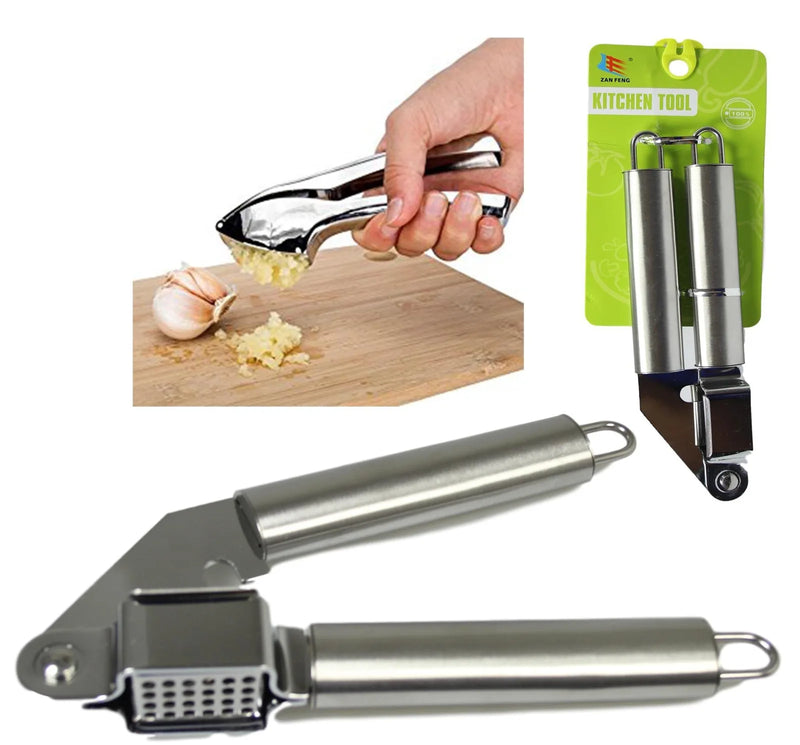 Heavy Duty Stainless Steel Garlic Squeezer Press Crusher
