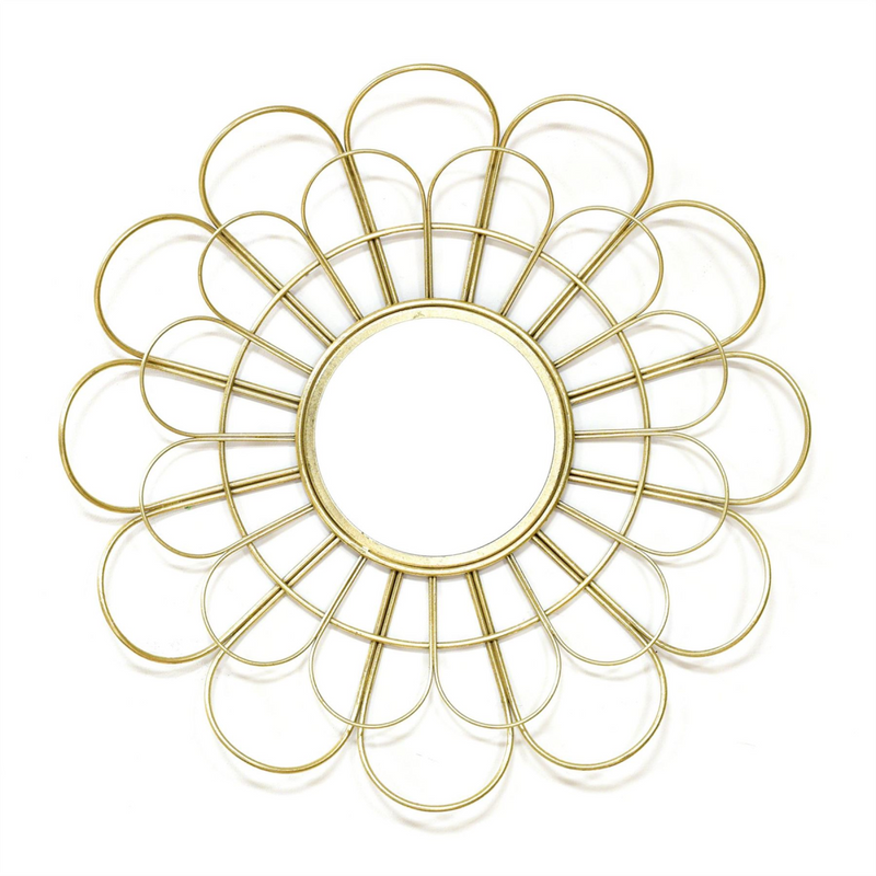Metal Round Mirror Brass Colour 70cm