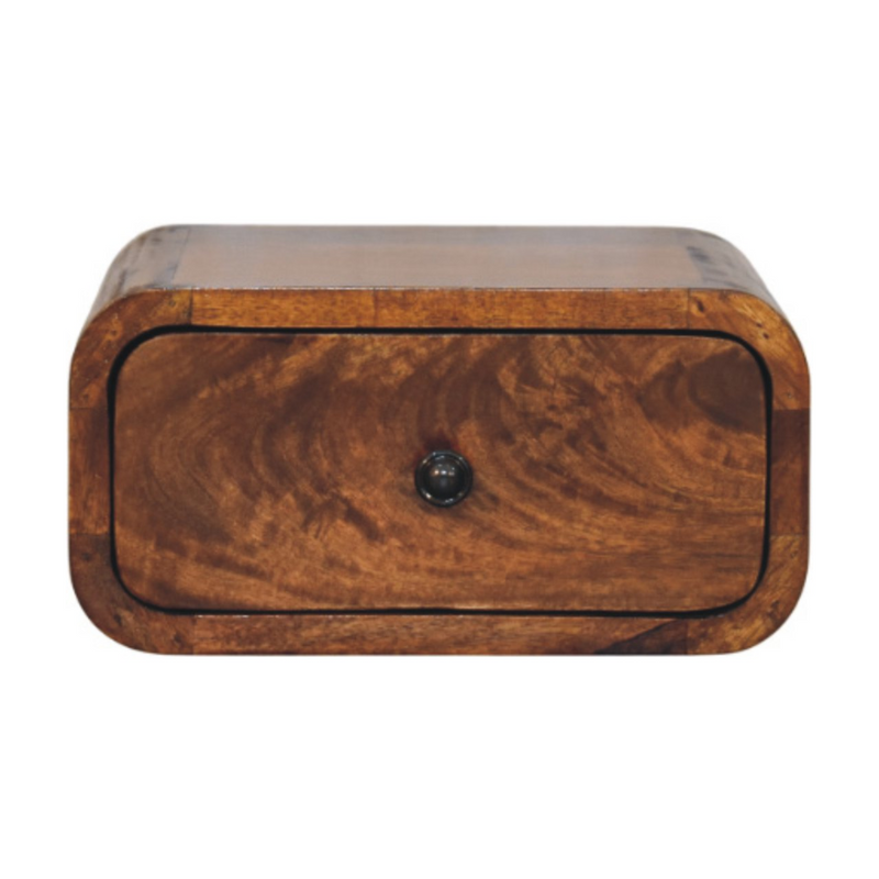 Artisan Furniture Solid Wood Avora Mini Wall-Mounted Chestnut 1 Drawer Nightstand
