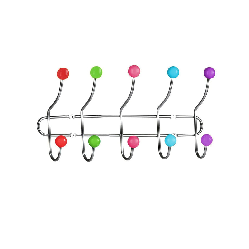 Chrome Clothes 10 Hook Rack Storage Rack