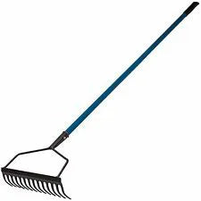 Metal Garden Rake 16 Teeth Comb Green