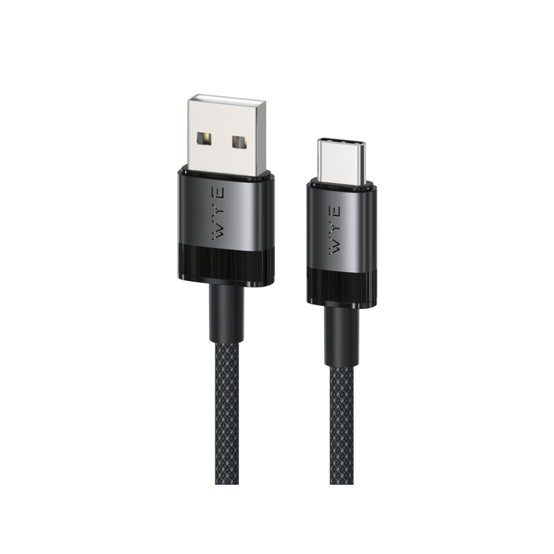 WYE 60W Braided Fast Charge/Sync A-C Cable 3m Black