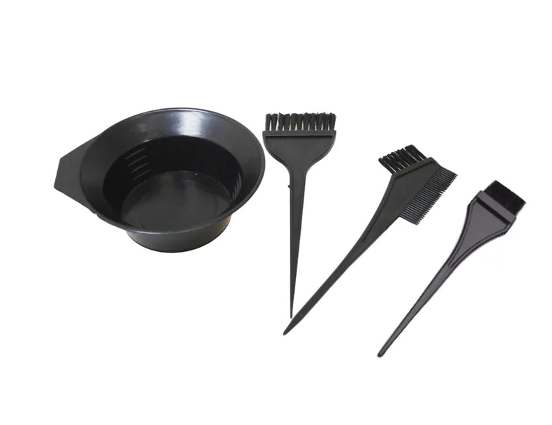 Plastic Hairdresser Hair Dye Colouring Brushes And Bowl Kit