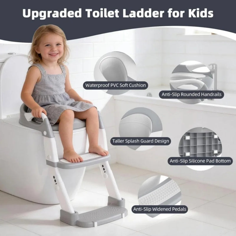 Potty Training Toddler Toilet Seat Adjustable 2 in 1 Potty Toilet with Ladder