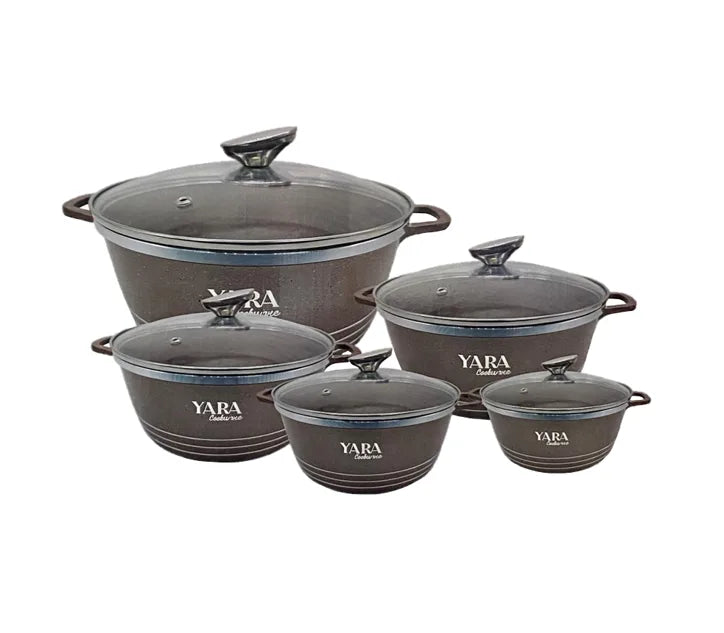 Yara Diecast Pan Set Of 5 Dark Brown