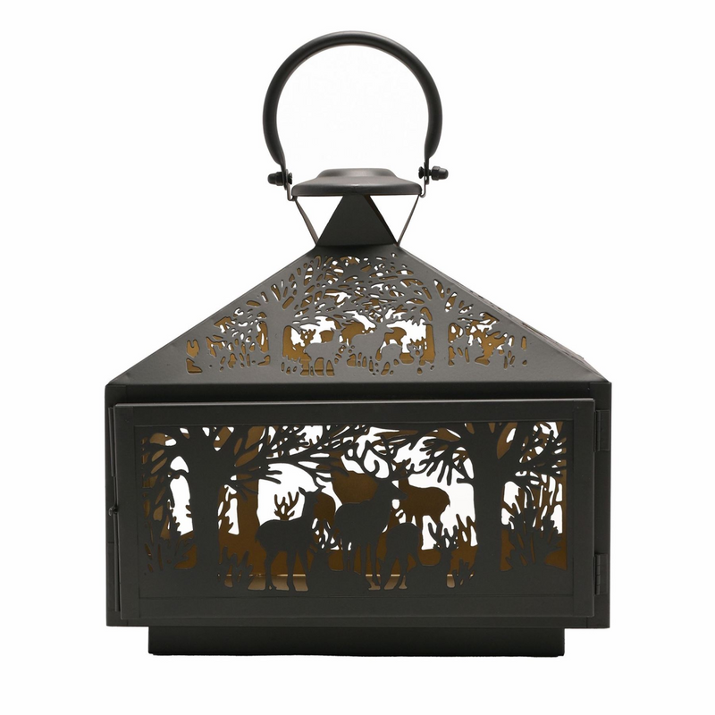 Stag Silhouette Lantern Rectangular