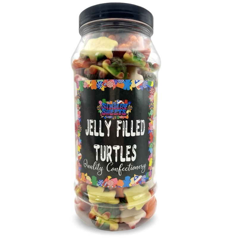Jelly Filled Turtles Sweets Gummy Retro Sweets Gift Jar - 730g
