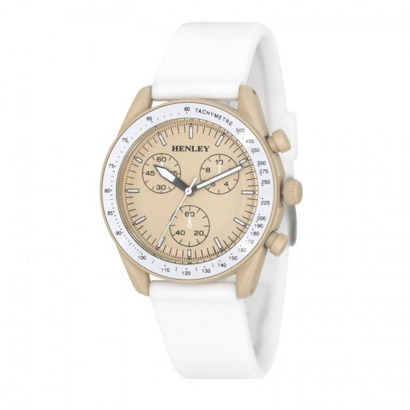 Henley Ladies Pastel Coloured Silicone Sports Watch White/Stone H06179.2