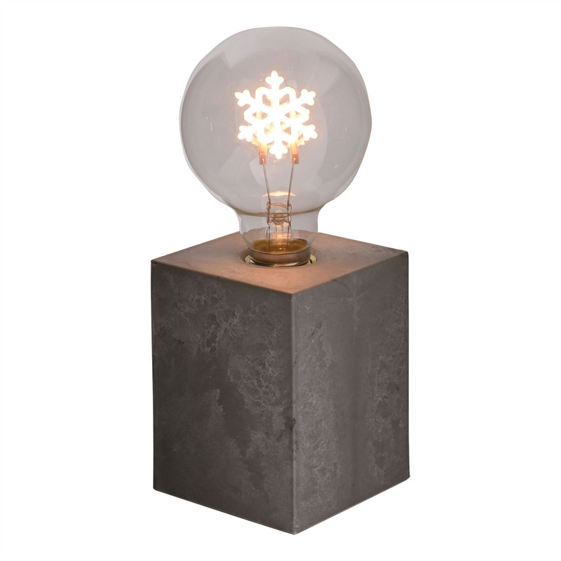 Square Snowflake Light with Cement Effect Base