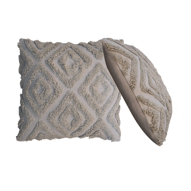 Artisan Furniture 2 Grey Mini Diamond Tassle Cushions