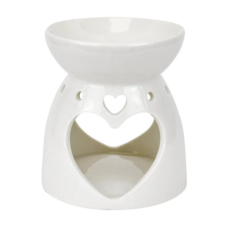 Large Ceramic Wa x Melt And Oil Burner With Heart Shape (Parcel Plus Rate)