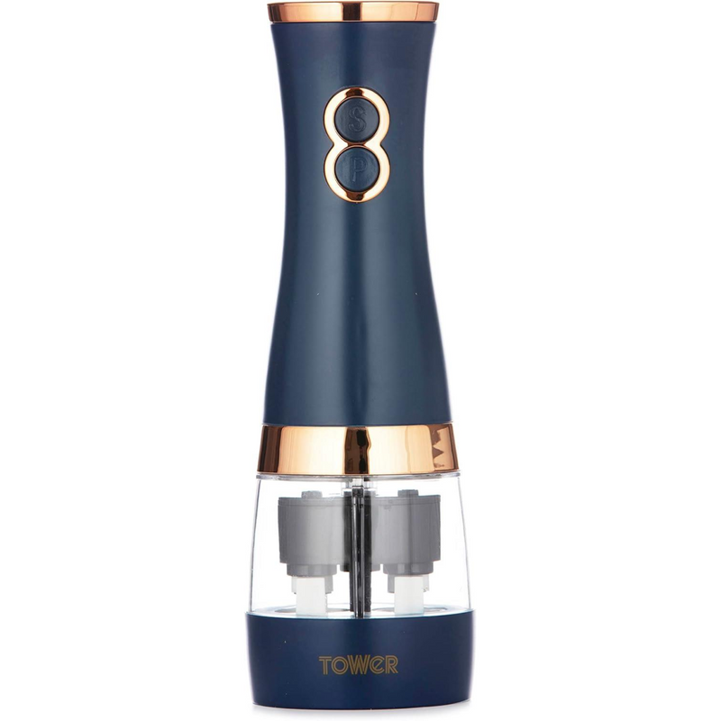 Tower Electric Salt and Pepper Mill Battery Ceramic Grinders Blue