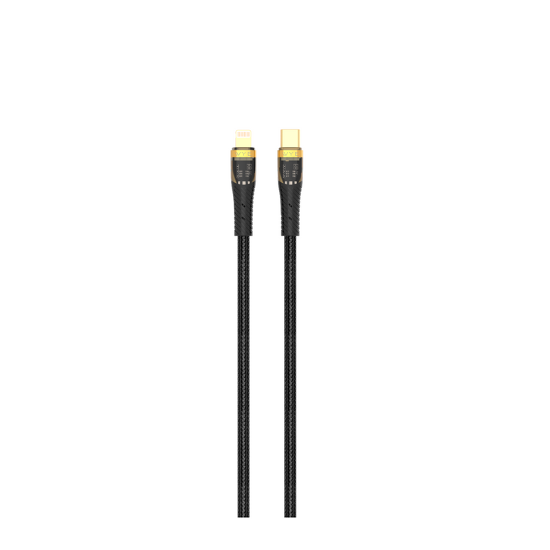 Wyeflow 27W GoldTip Braided Fast Charge/Sync C to 8 Pin Cable 1m