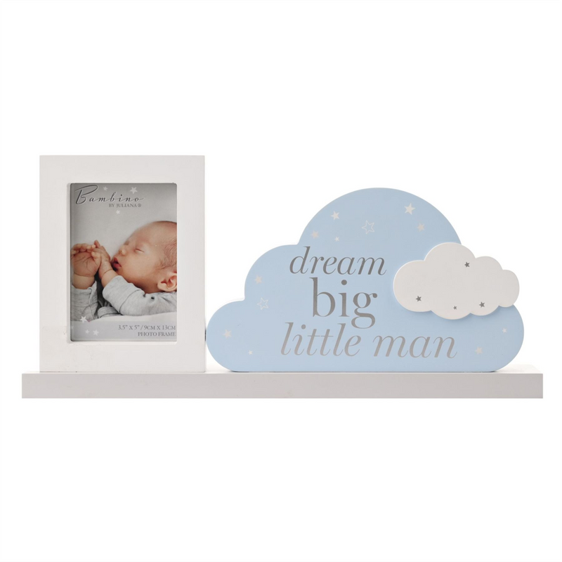 Bambino Mantel Plaque Frame "Dream Big Little Man" 37cm