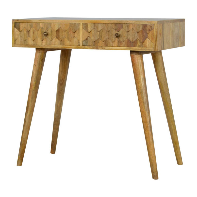 Artisan Furniture Solid Wood Pineapple Carved Console Table
