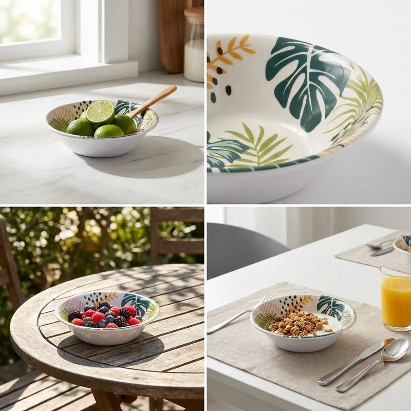 Plastic Bowl With Assorted Flower Design 173G