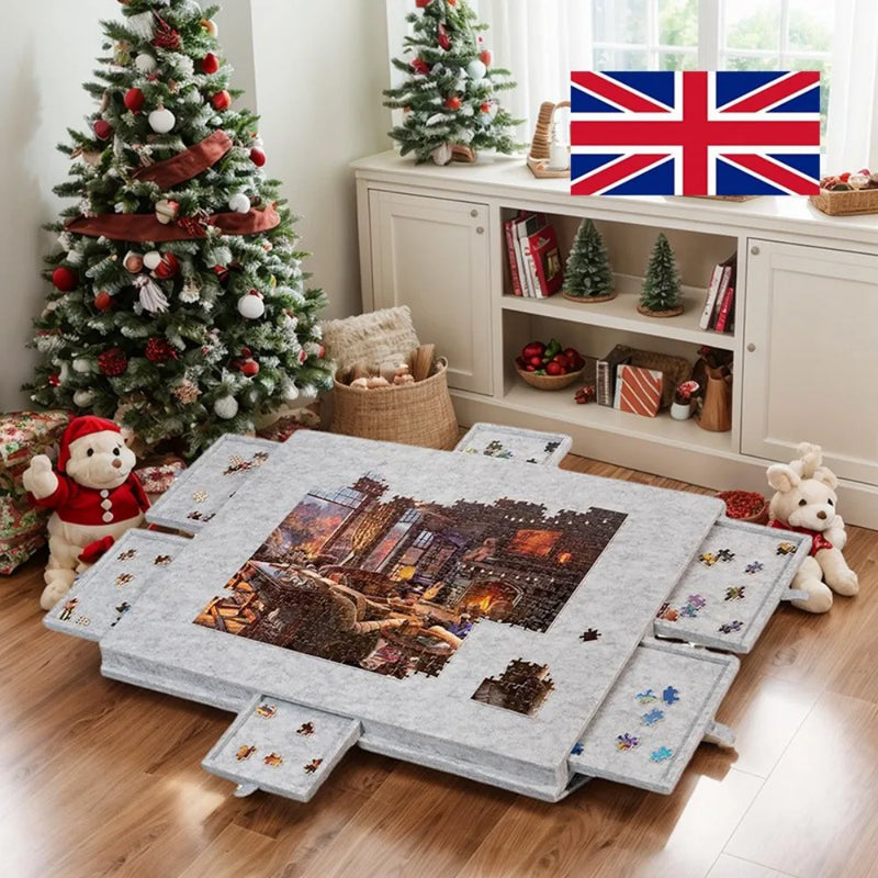 Felt Jigsaw Puzzle Board Portable Puzzle Storage-Table w/ 6 Slid Drawer 1000pcs