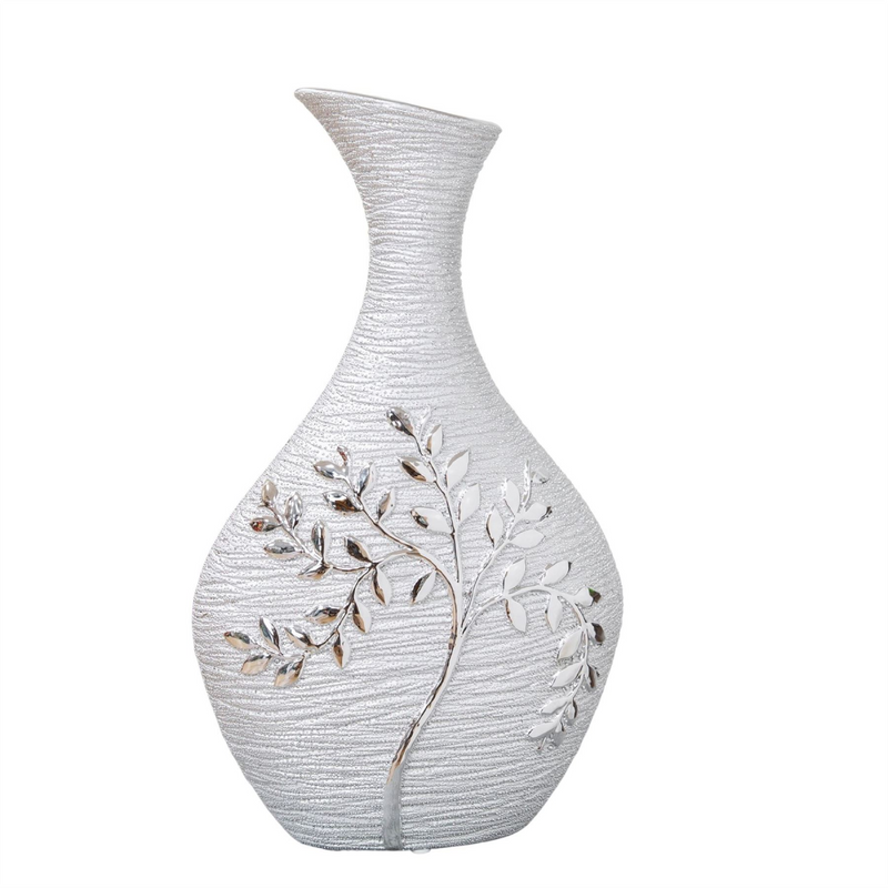Textured Silver Branch Bottle Vase 34.5cm