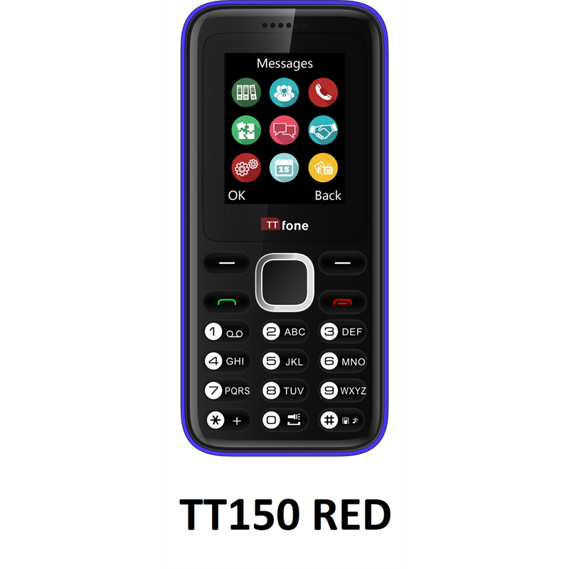 TTfone TT150 Red with Vodafone sim