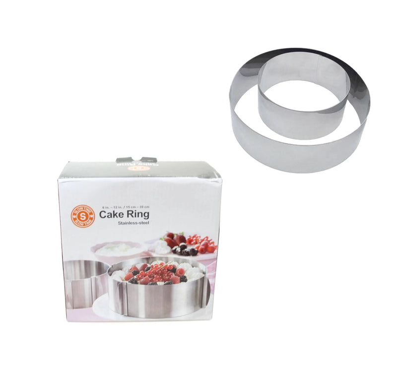 Stainless Steel Adjustable Round Cake Tin Ring 16