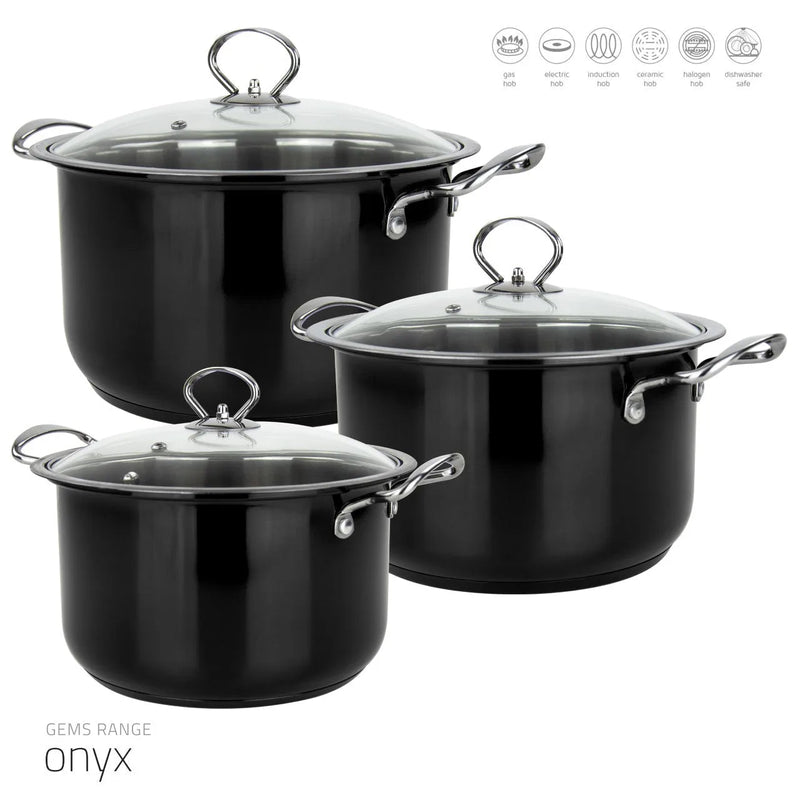 Sq Professional Gems Metallic Stockpot Set Of 3 Ony x 26 – 28 – (Big Parcel)