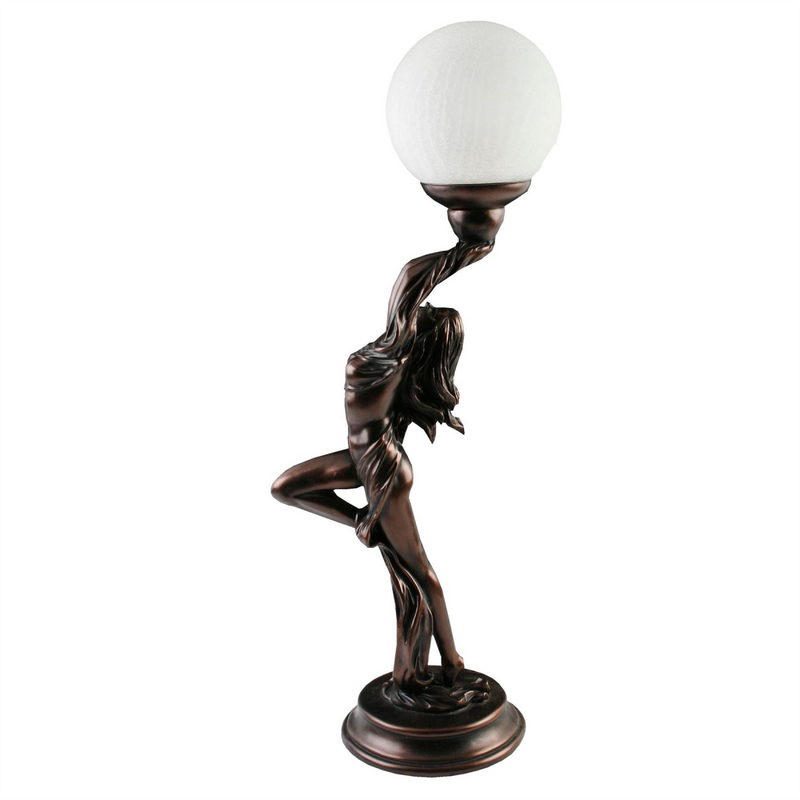 SHD24 Nude Lady lght with wrap and Scarf-Crackle Ball Shade