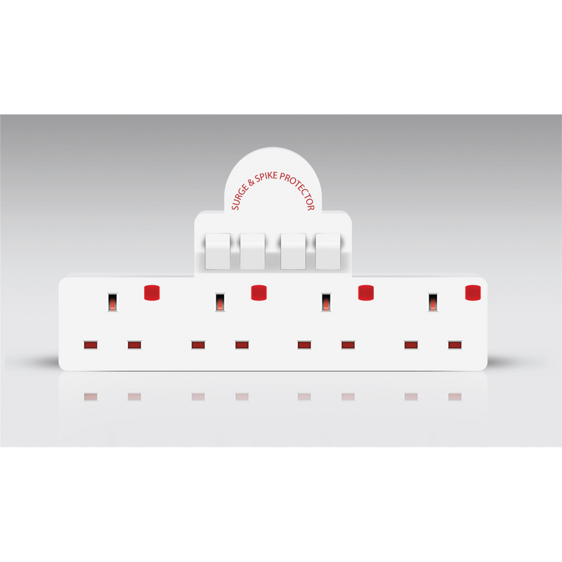 Eagle 4 Way Surge And Spike Protected Switched Adaptor Socket Product code:E250DL
