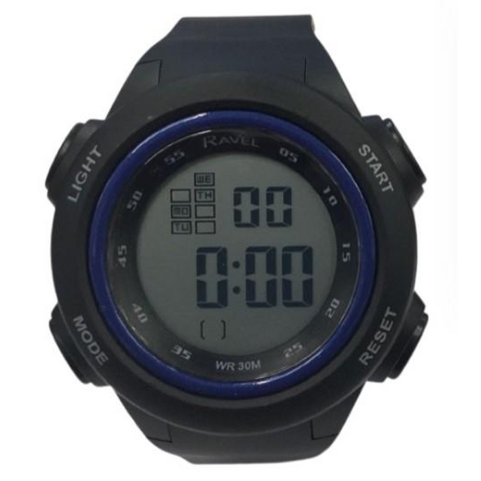 Ravel Mens 3ATM Digital Sports Blue Ring Watch RDG.14.35