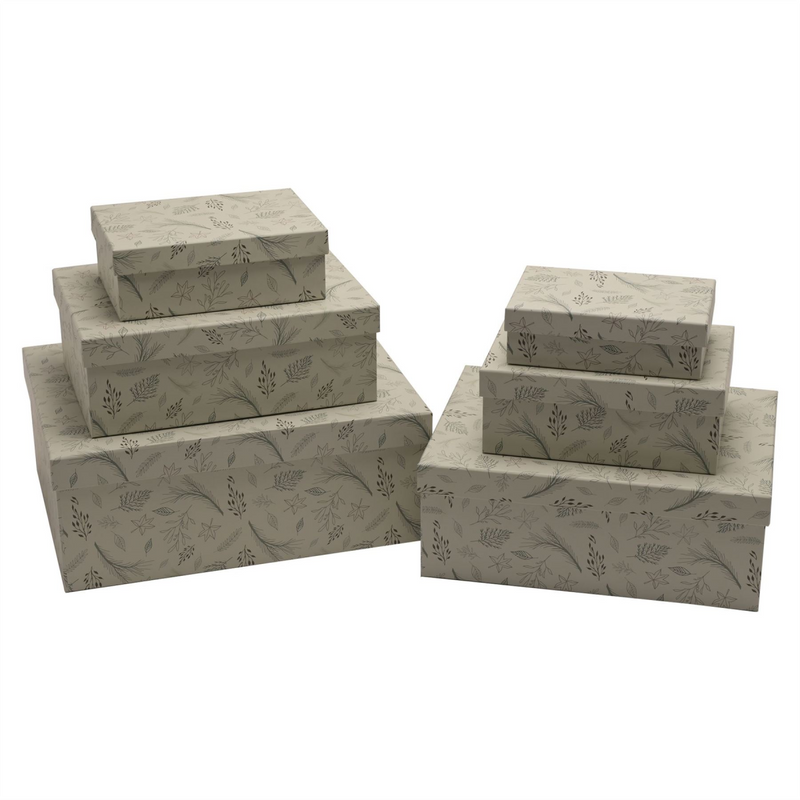 Set of 6 nested Winter Wilds Gift Boxes