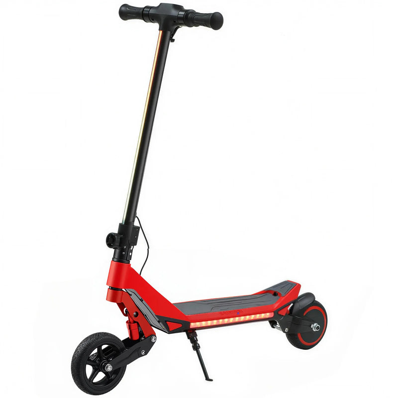 SPORTNOW Electric Scooter for Kids, Foldable E Scooter for Age Age 6 with LED Display, RGB lights, Up to 16km/h, Red