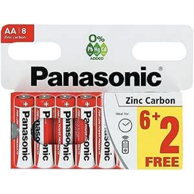 Panasonic AA 8PK Zinc Battery