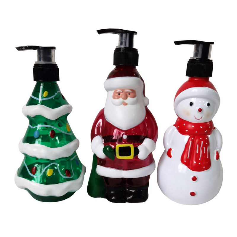 Set of 3 Novelty Hand Soaps 310 ml - Santa, Tree, Snowman