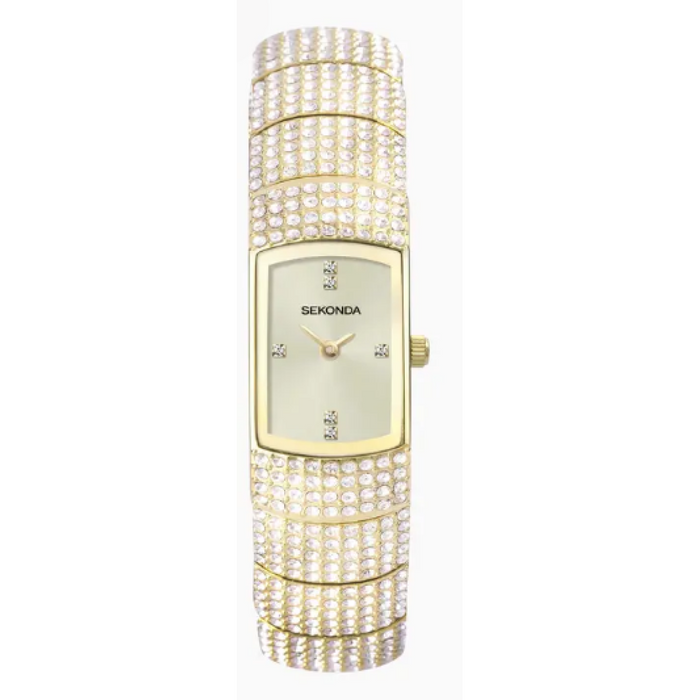 Sekonda Ladies Bling Gold Case & Alloy Bracelet with Champagne Dial Watch 40468