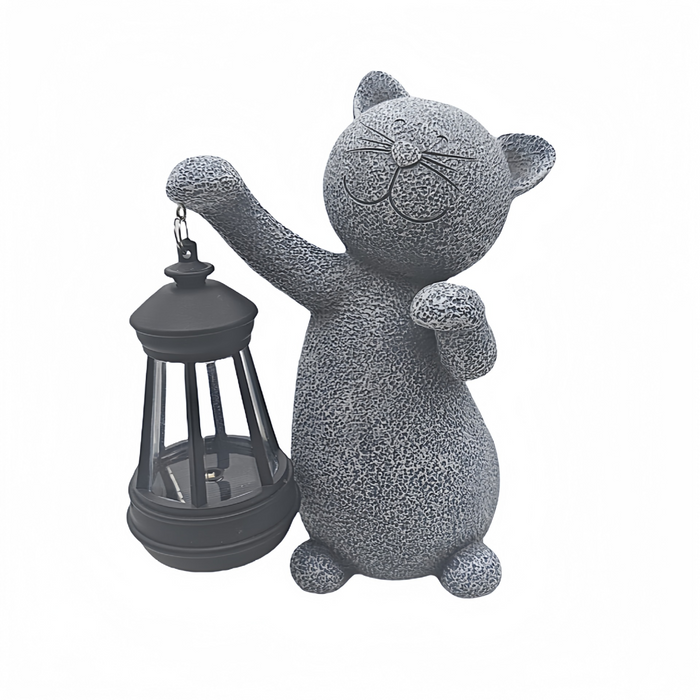 Cat Statue Solar Garden Ornaments Outdoor, Waterproof Garden Statue Figurine Sculpture Funny Home Lawn Decor  Garden Accessories