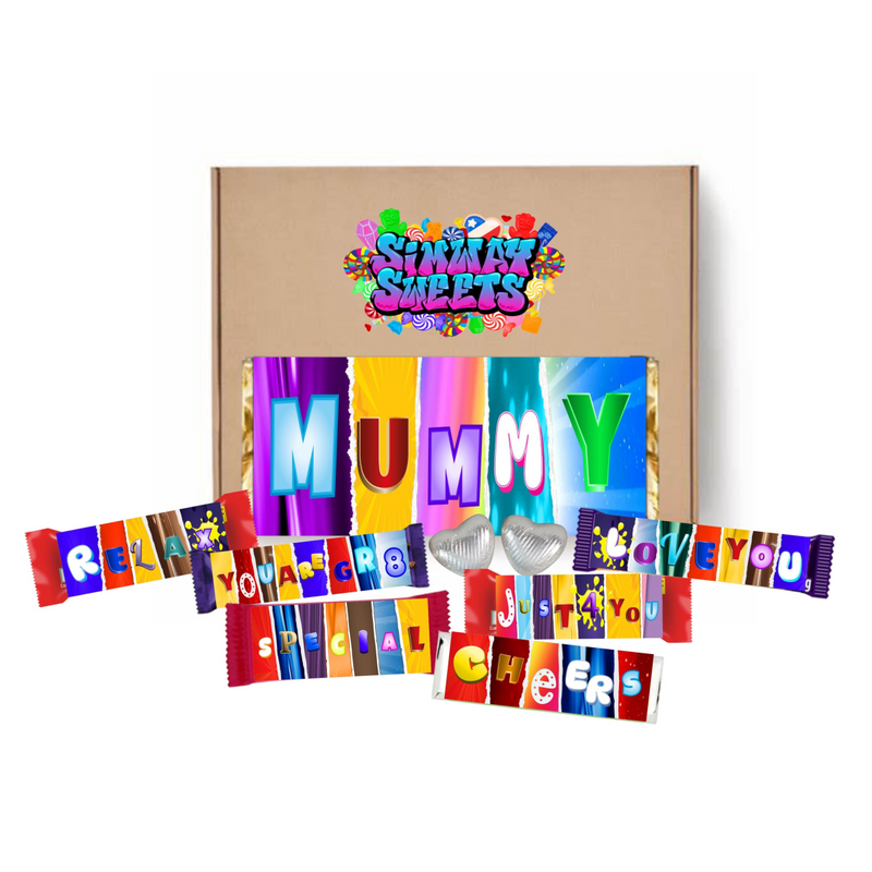 Mothers Day Gift Box With Fun Chocolate Bar Wrappers - Mummy