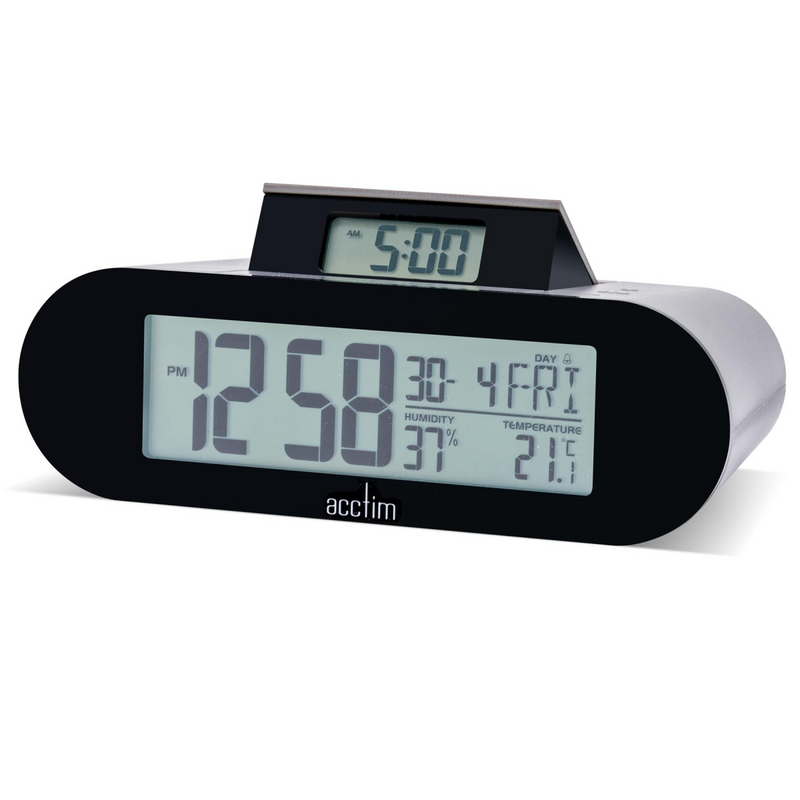 Acctim Kian Reverse Digital Pop Up Alarm Clock Matt Grey 16109