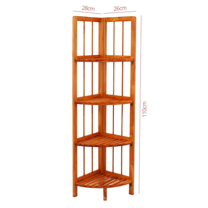 Wooden Corner Rack Maple 4 Tier
