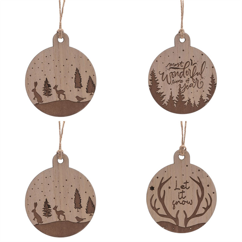 Wooden Patterned Hanging Decoration
