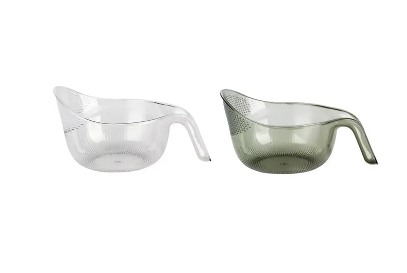 Kitchen Transparent Plastic Water Scoop Ric Drainer Colander Assorted Colours