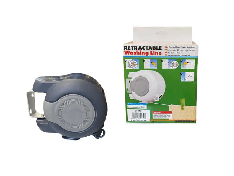 Easy To Install Retractable Garden Washing White Or Grey Line 26 Metre