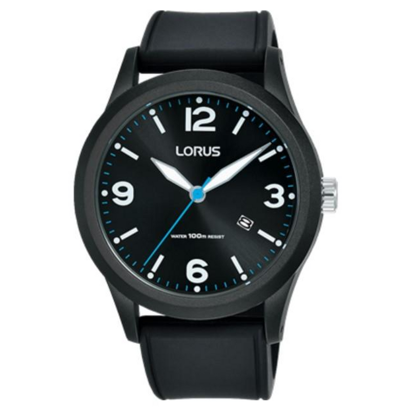Lorus Mens Sport Analogue Dated with Black Rubber Silicone Watch - RH949LX-5