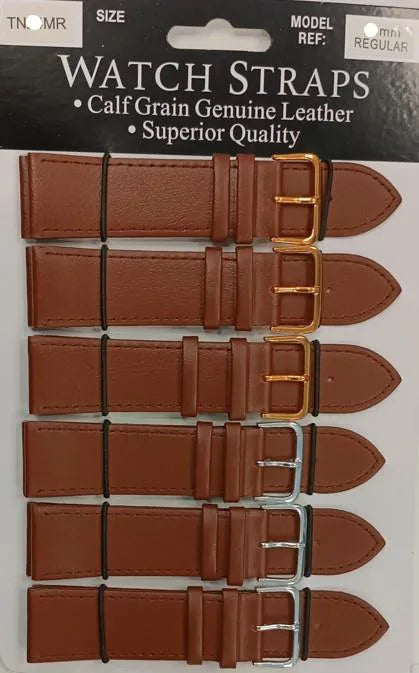 TNMR Tan calf regular watch straps card of 6