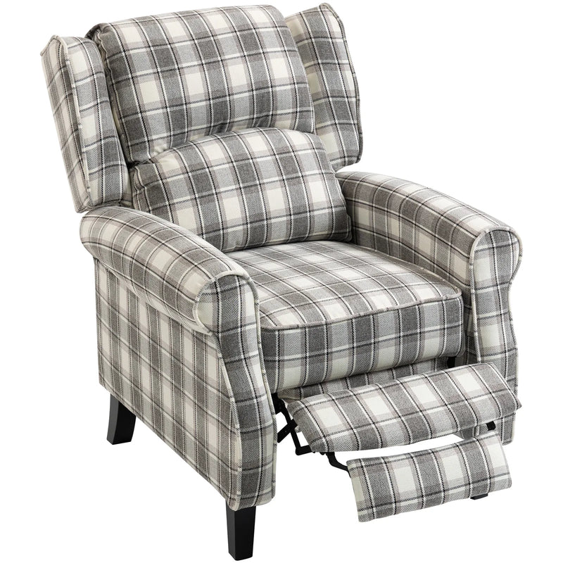 HOMCOM 160° Reclining Armchair, with Footrest - Grey and White