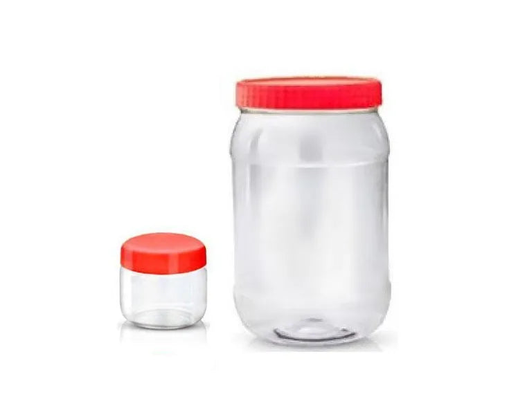 Plastic Kitchen Pet Food Storage Jar 1 Litre + 100Ml