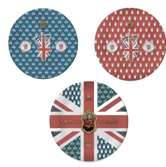 Coronation "His Majesty King Charles Iii" 8 Pack 9 Inch Disposable Plates King Charles Iii Assorted Designs